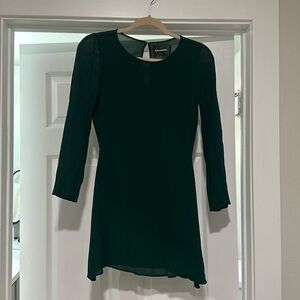 Reformation Green Sheer Mini Dress